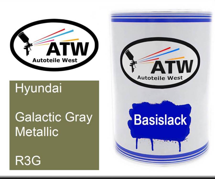 Hyundai, Galactic Gray Metallic, R3G: 500ml Lackdose, von ATW Autoteile West.